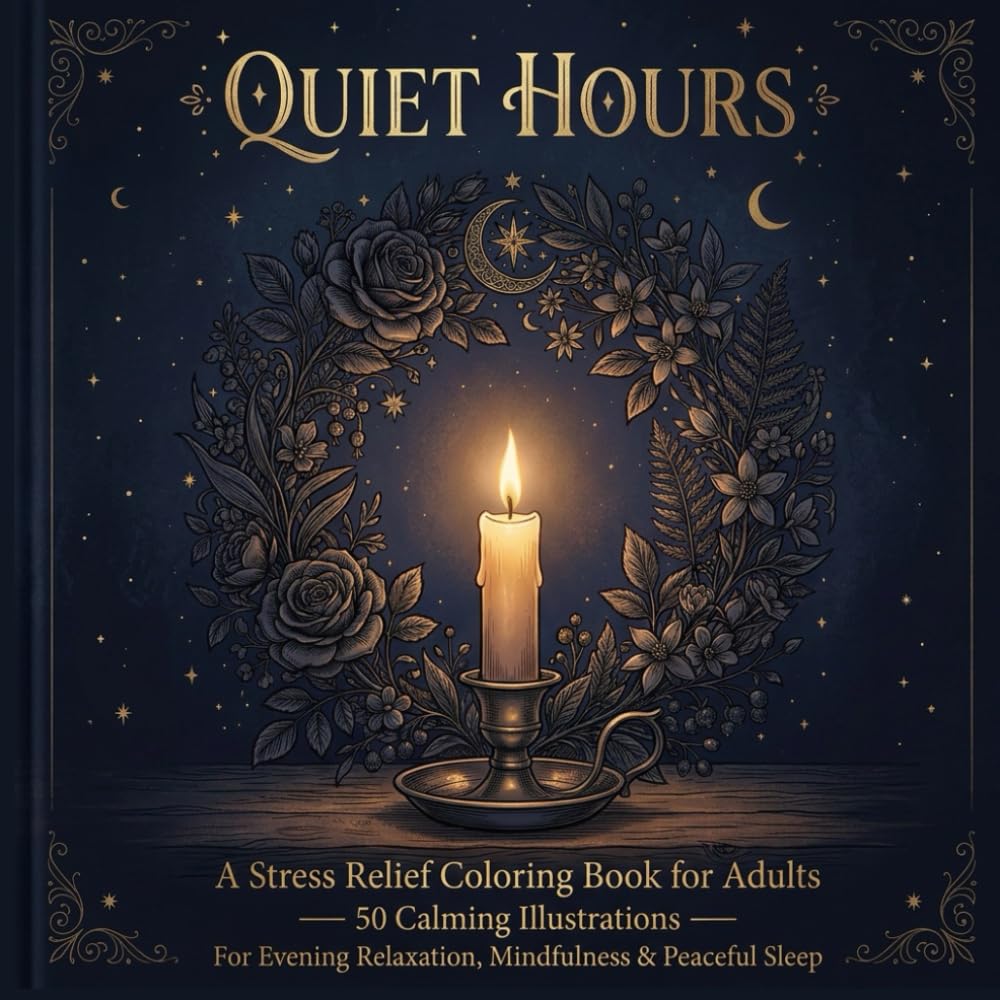 Quiet Hours A Stress Relief Coloring Book for Adults: 50 Calming Illustrations for Evening Relaxation, Mindfulness & Peaceful Sleep