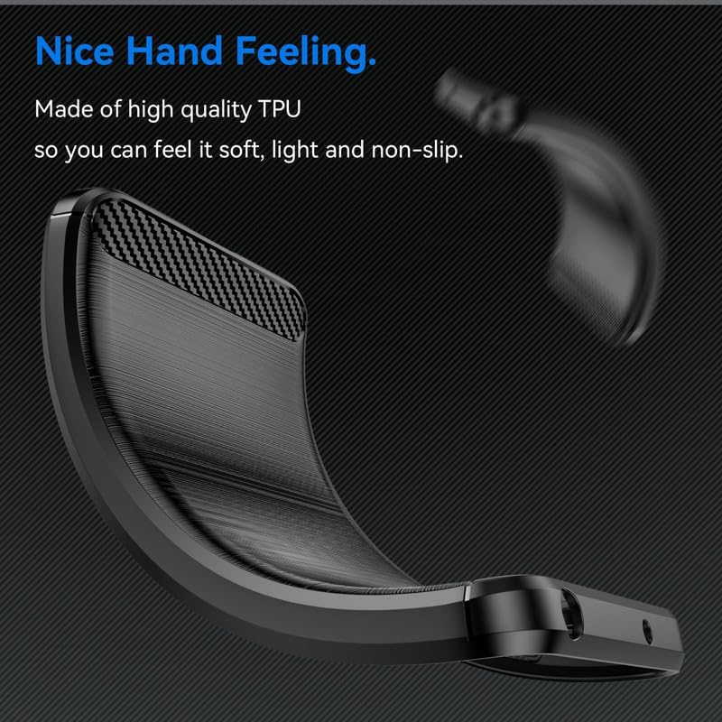 Image of NPRC Hybrid Ultra Slim Protective Case TPU Non-Slip Carbon Fiber Texture Shockproof Case Cover for Oneplus nord 4 - Blue