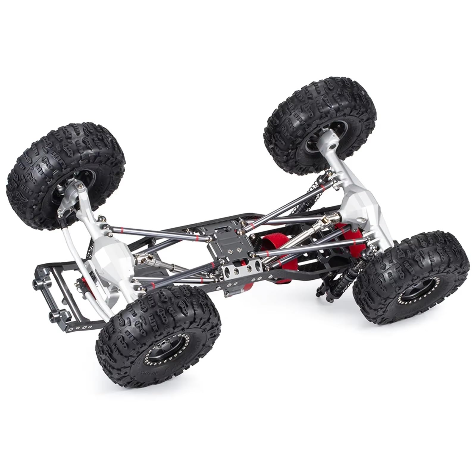 RC Marco Chasis Para SCX10 1/10 1:10 Kit Chasis Metálico Con Eje Pórtico Riel Carbono Ruedas 1.9 Pulgadas Repuesto Camión Todoterreno RC Crawler