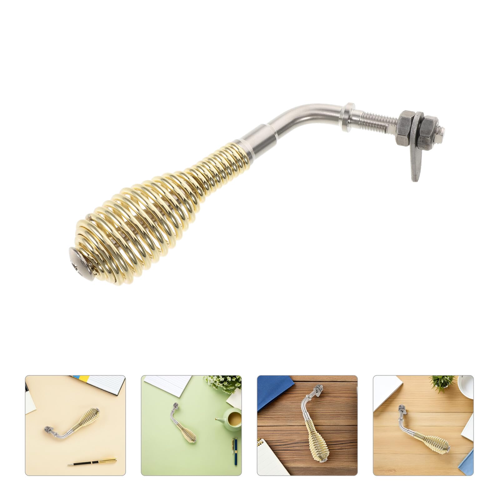 POPETPOP Maniglia a Molla per Porta Stufa a Legna 4" con Asta Filettata M8 Resistente al Calore Sostituzione per Caminetti e Barbecue Installazione Fai da Te Diametro Molla 38 MM