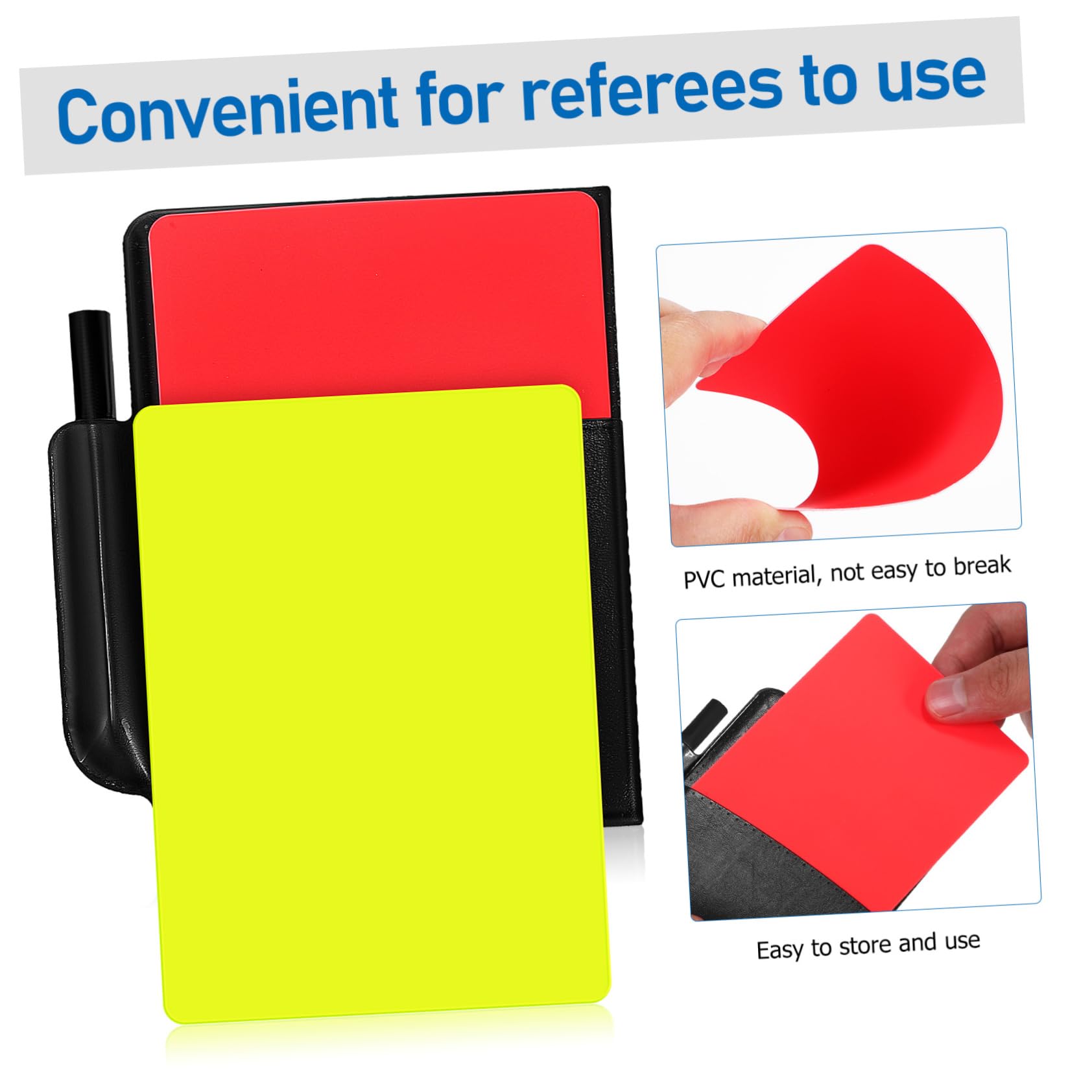 HANABASS 3 Set Completo Cartellini Rossi e Gialli per Arbitri Calcio con Fischietti e Bandiere Utensili Essenziali per Giudizi Precisi e Controllo