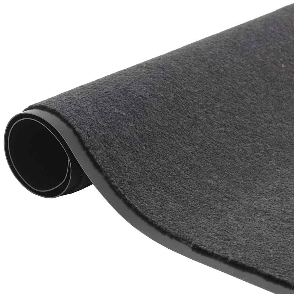 Felpudo antracita 115 x 300 cm con parte trasera de PVC antideslizante, polipropileno resistente, absorción de suciedad y agua, ideal para entrada, pasillo, terraza, interior y exterior