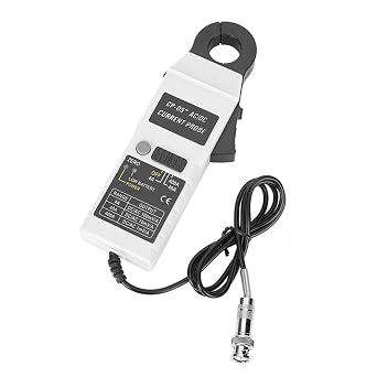 Clamp Current Probe Tester, AC DC Wide Range 1mA to 400A Measurement with 200KHz Bandwidth 23mm Jaw Auto Zero Oscilloscope Compatible for Electronics Lab Machined 1 Pack
