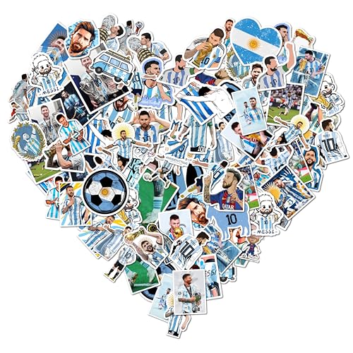 Image of Pack of 50PCS Super Star Soccer Player Messi Stickers, Vinyl Waterproof Laptop Water Bottle Sticker for Adults Boys Girls Teens, FIFA World Cup Gift for Soccer Fans