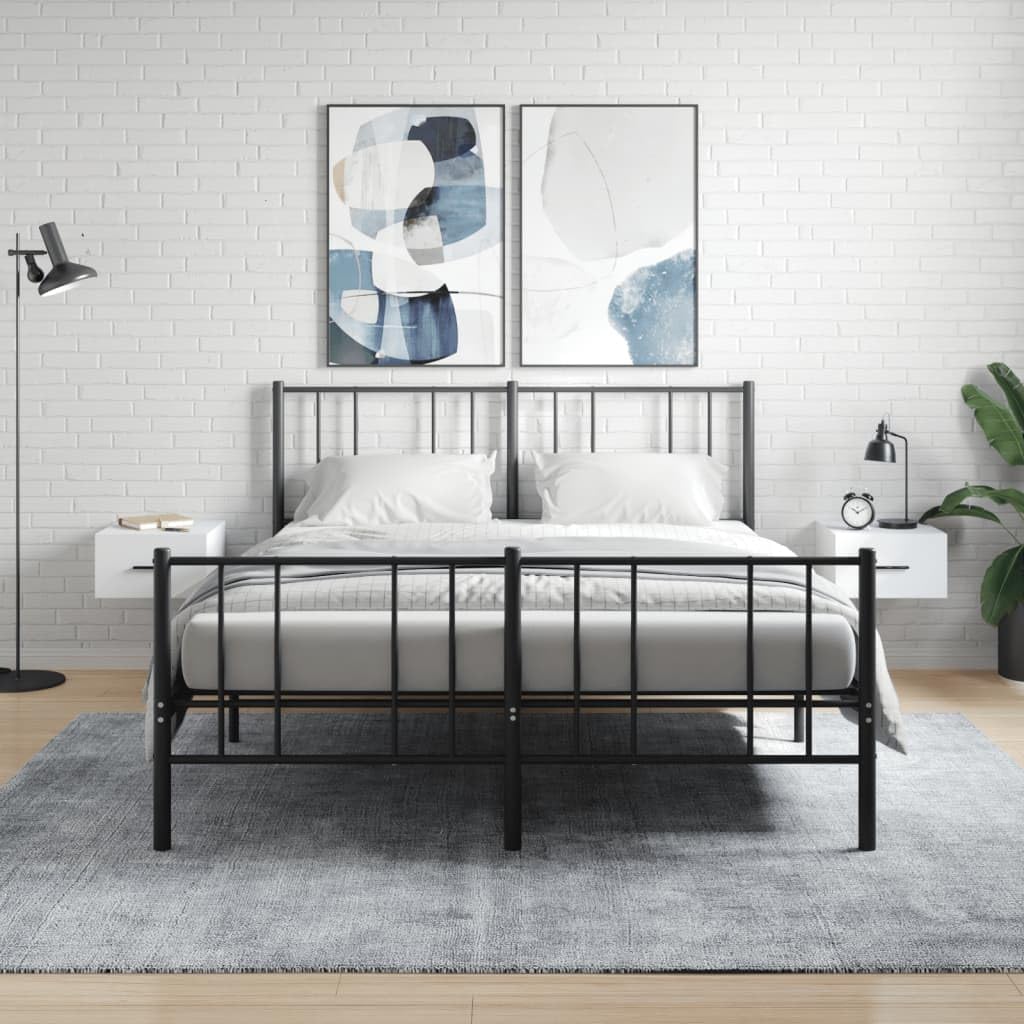 Tomostar Lot de 2 Tables de Chevet Murale, Table de Nuit Suspendue Chevet de Lit 2 pcs Blanc 35x35x20 cm