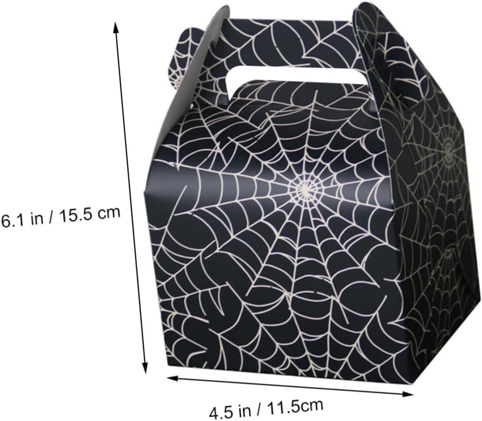 SKISUNO 24pcs Halloween Treat Boxes Portable Candy Boxes Fun Patterns for Parties Festivals and Themed Events Spooky Webs Ghosts Witches and