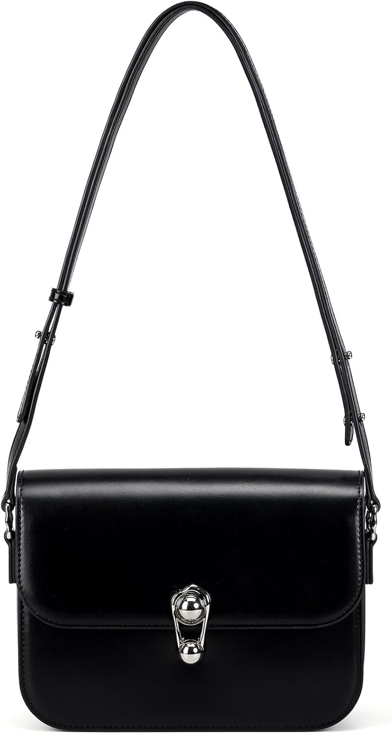 LA FESTIN Small Leather Purse Crossbody Bags For Women: Black Shoulder Handbags Crossbody Bag