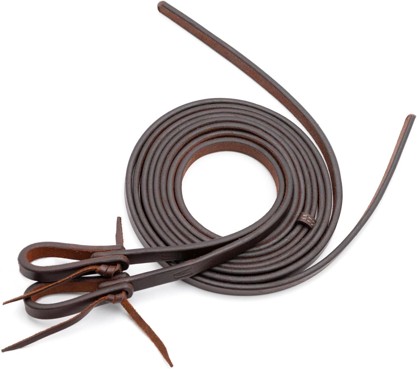 Jeffers Equine LuxeLeather Heavy Oiled Western Leather Horse Reins – Split, Laced & Roping Styles with Tie or Snap Ends for Riding & Training