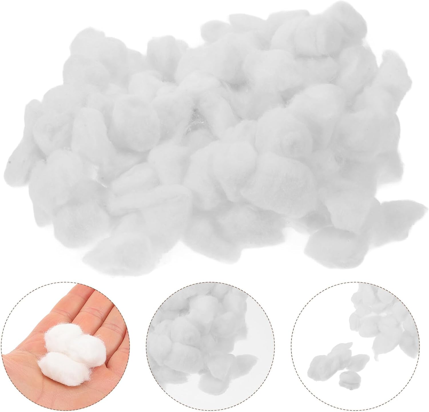 INOOMP Disposable Cotton Balls for Makeup and Nail Polish Remover, 500g White Mini Cotton Balls for Daily Cleaning and Personal Care