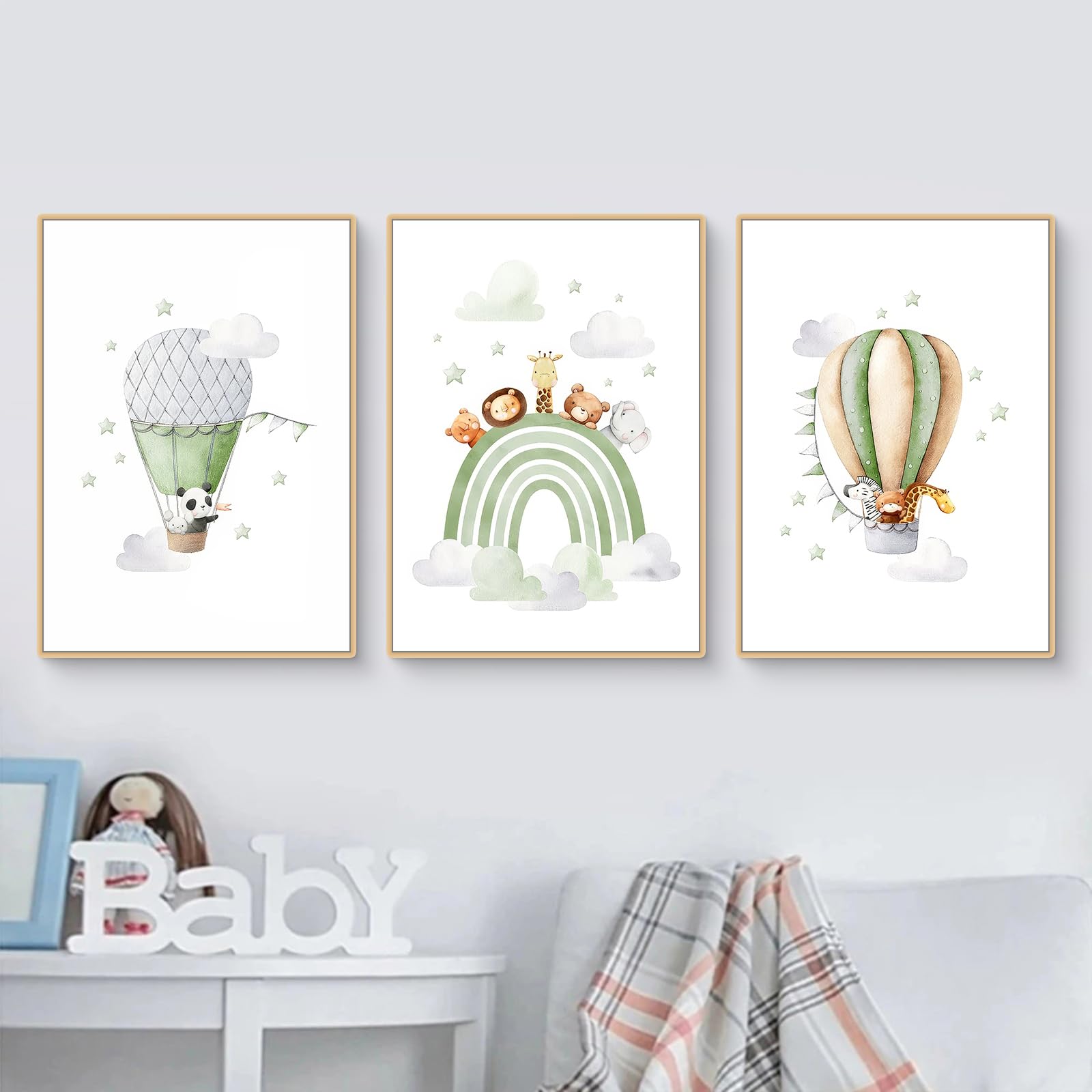 Youihom 6er Set Kinderzimmer Poster - Boho Wandbilder Mit Regenbogen & Sternen 21x30cm