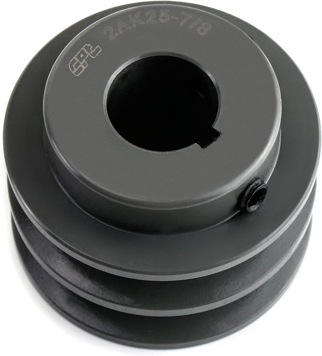 QWORK 2AK2578 Double Groove Pulley/Sheave, 2.55"OD 7/8" Bore, AK Fixed Bore Pulley, for A, 3L & 4L (A & AX) V-Belts, Cast Iron