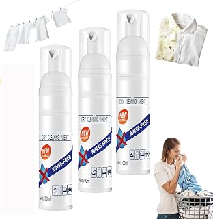Multi-Functional Fabric Dry Cleaning Foam Sprayer, 2024 New Dry Foam Cleaner Stain Remover For Clothes, Leave-In Laundry Foam Cleaners, All-Purpose Cleaner Rinse-Free For Clothes, Fabric (3 PCS)