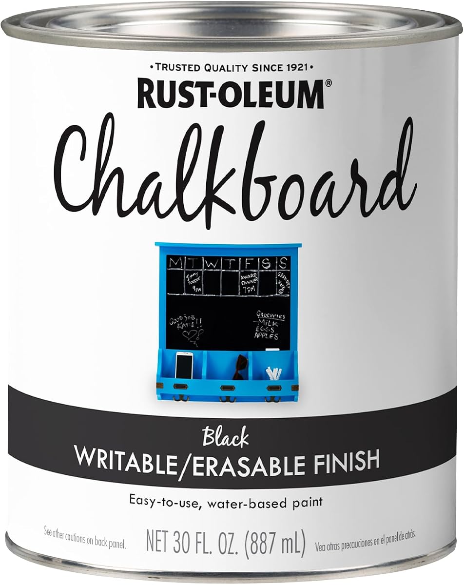Rust-Oleum 206540 Chalkboard Brush-On Paint, 30 oz, Black