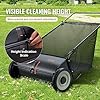 VEVOR Push Lawn Sweeper, 26 Inch Leaf & Grass Collector, Strong Rubber Wheels & Heavy Duty Thickened Steel Durable to Use with Large Capacity 7 ft³ Mesh Collection Bag, 4 Spinning Brushes #3