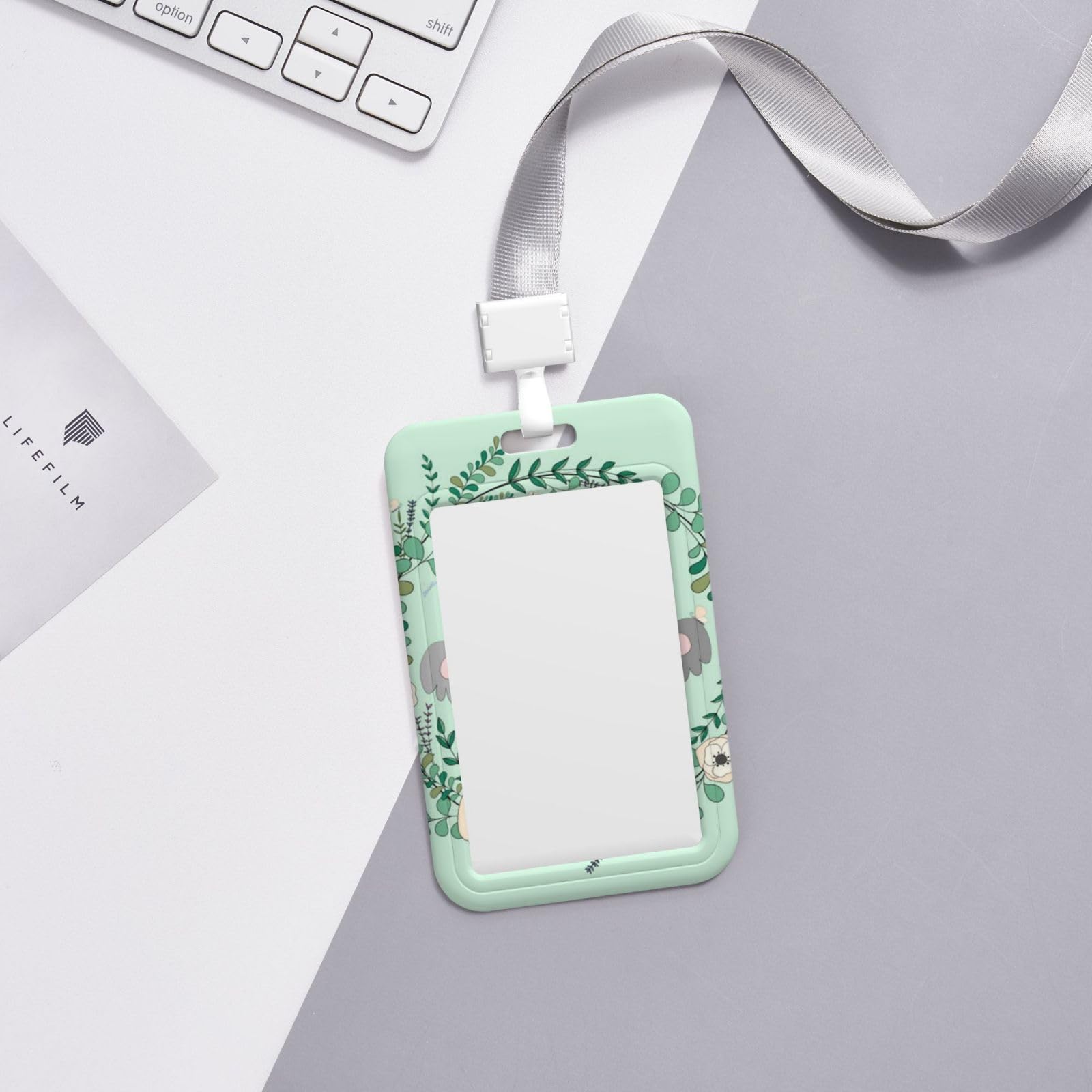 Porte-badge Coulissant Avec Cordon - Pochette De Protection ABS Pour Cartes D'identité, Badge Professionnel | 10x8 Cm - 5