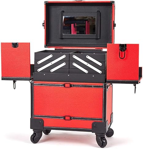 Amazon.com: Neceser de maquillaje multifunción con ruedas de 360 grados 3  en 1 profesional de aluminio para artistas, carrito de maquillaje,  organizador de cosméticos, caja de almacenamiento, bolsa de aseo,  organizador de