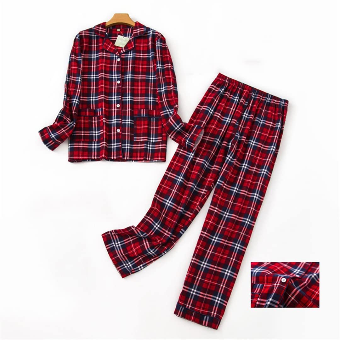 Conjunto de Pijama de Invierno para Mujer,Franela de algodón, Pantalones Largos, Traje para Ropa de Dormir para Mujer, Talla 16 XL