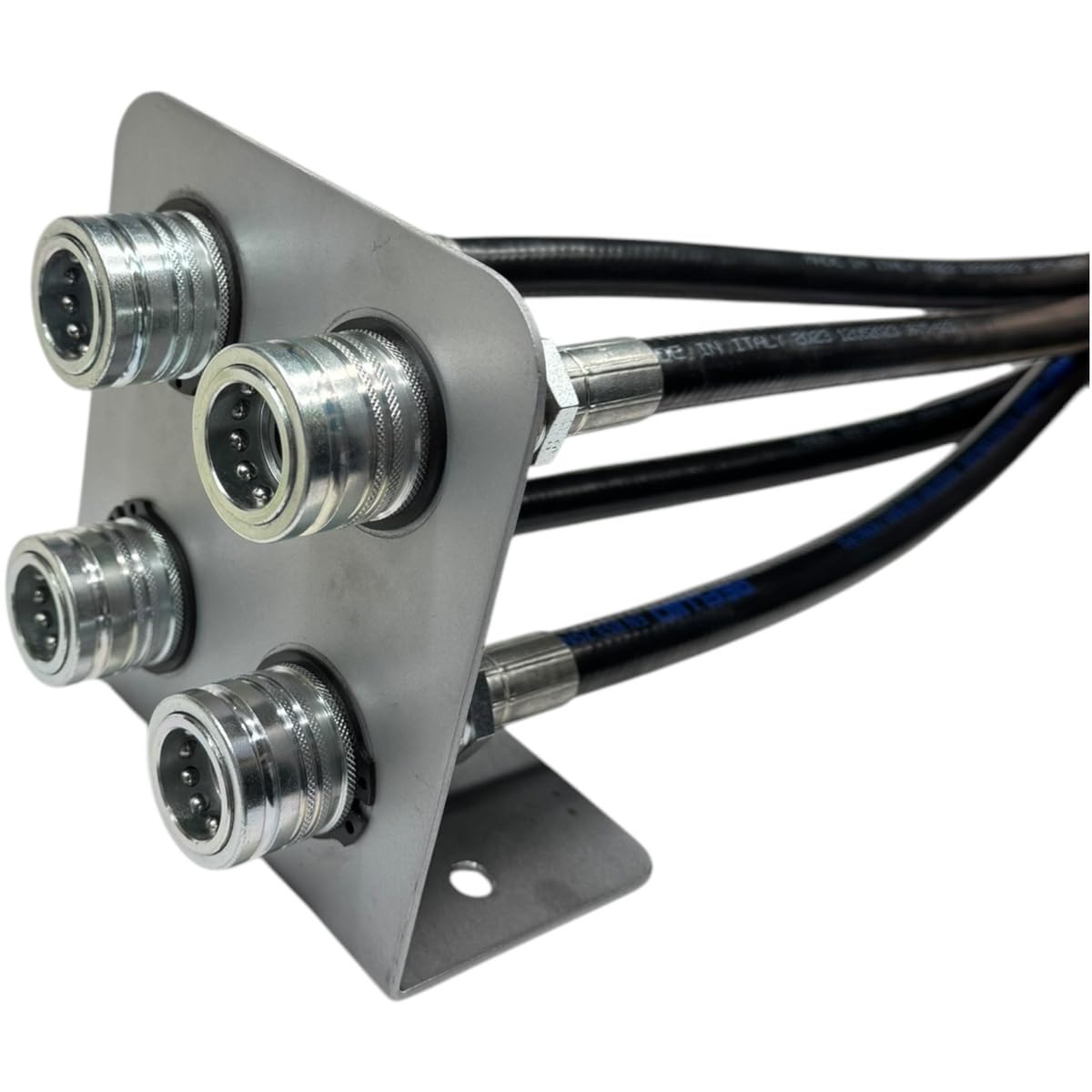 Distributore oleodinamico per trattore 2 leve doppio effetto 3/8" 45 Litri 300 bar completo di tubi e innesti rapidi push pull