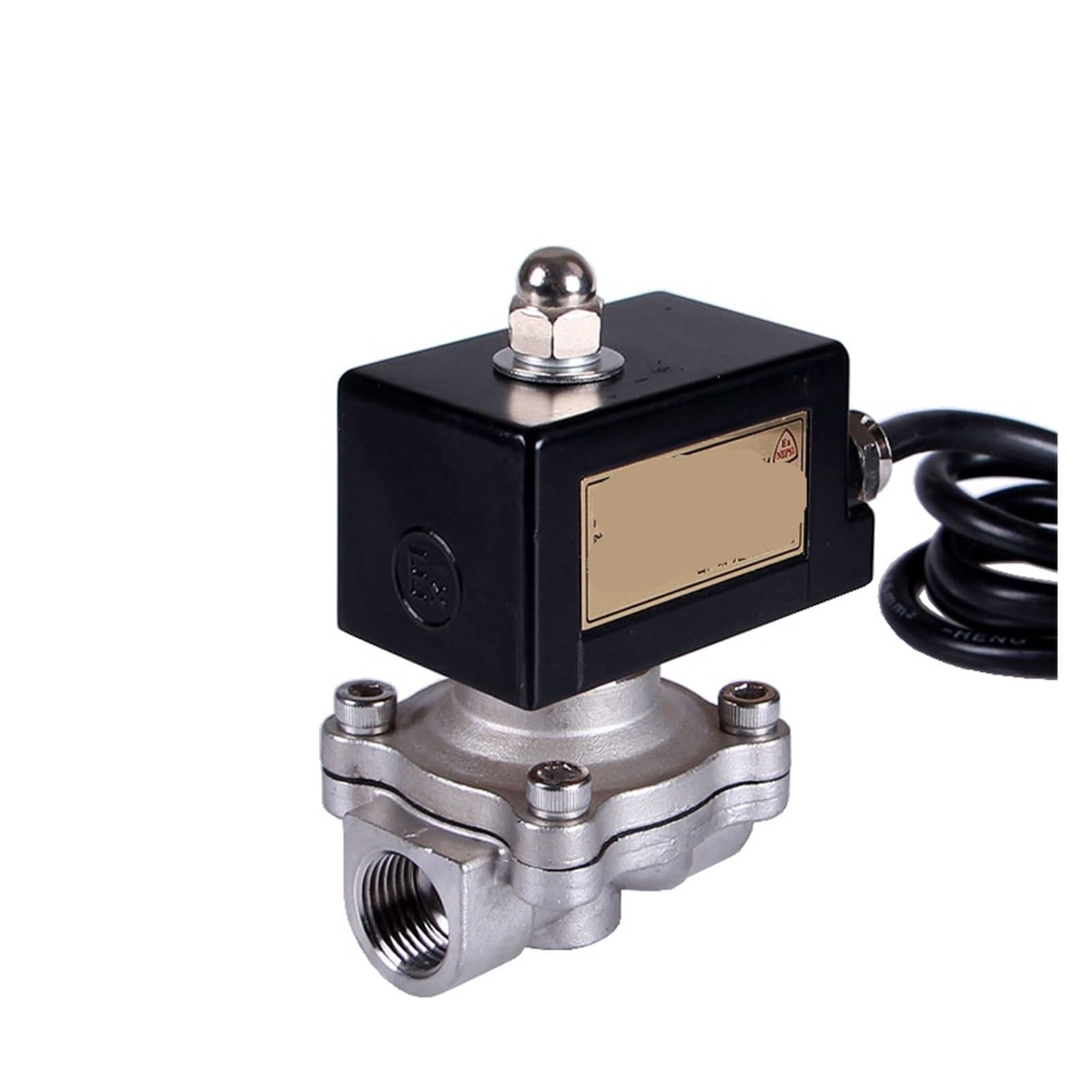 Électrovanne antidéflagrante acier inoxydable normalement fermée 34 NPT 24V