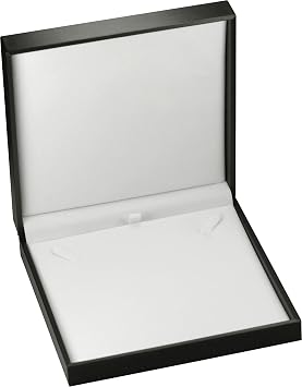 Big Necklace Chain Gift Box Luxury Soft Touch PU Leather Material Necklace Storage Box Size 6.42"W6.42 D1.57 H Black