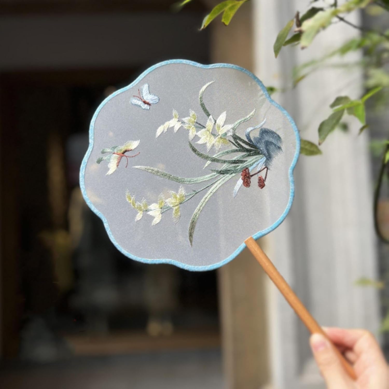 Ancient Wind Tuan Fan Su Embroidery Women's Fan Embroidery Group Fan Embroidery Group Fan Embroidery Ball Powder Suzhou Double-Sided Embroidered Fan Hanfu Children's Round Fan