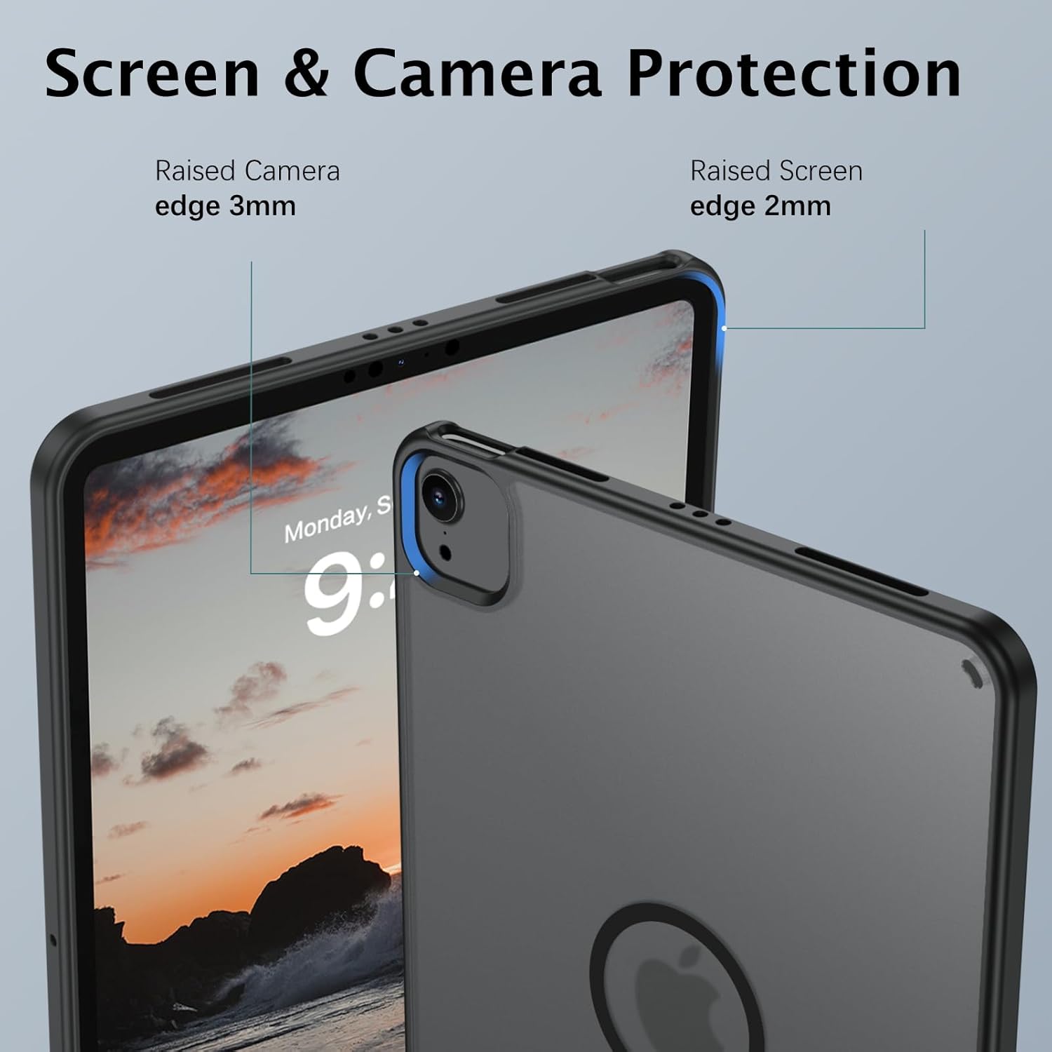 Telaso Magnetic Case for iPad Air 11 inch (M3/M2)/Air 5th & 4th Gen 10.9 Inch (2020/2022), iPad Pro 11 Inch 2022/2021/2020/2018 Translucent Matte Back Soft TPU Bumper Slim Protective Case, Black - Image 8