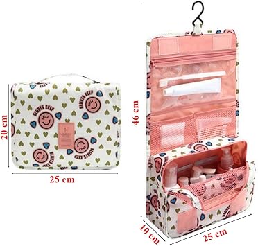 Ecoform Waterproof Organizer Strap Travel Cosmetic Makeup Bag Laughing Pink