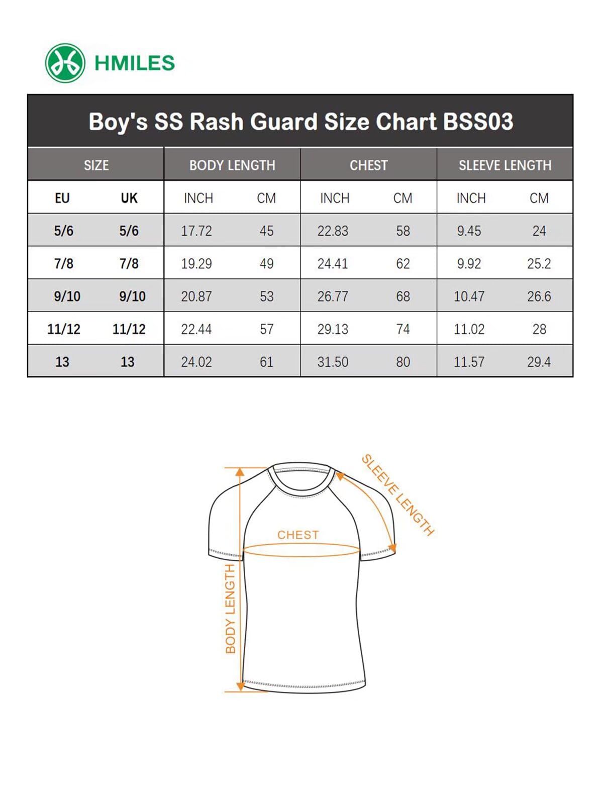 HMILES Maillot de bain à manches courtes pour enfants – UPF Garçons Filles Maillot de bain à séchage rapide pour enfants Maillot de surf humide Haut de plage Sports nautiques Maillots de bain