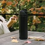 Owala FreeSip Insulated Stainless Steel Water Bottle with Straw for Sports and Travel, BPA-Free, 24-oz, Very, Very Dark