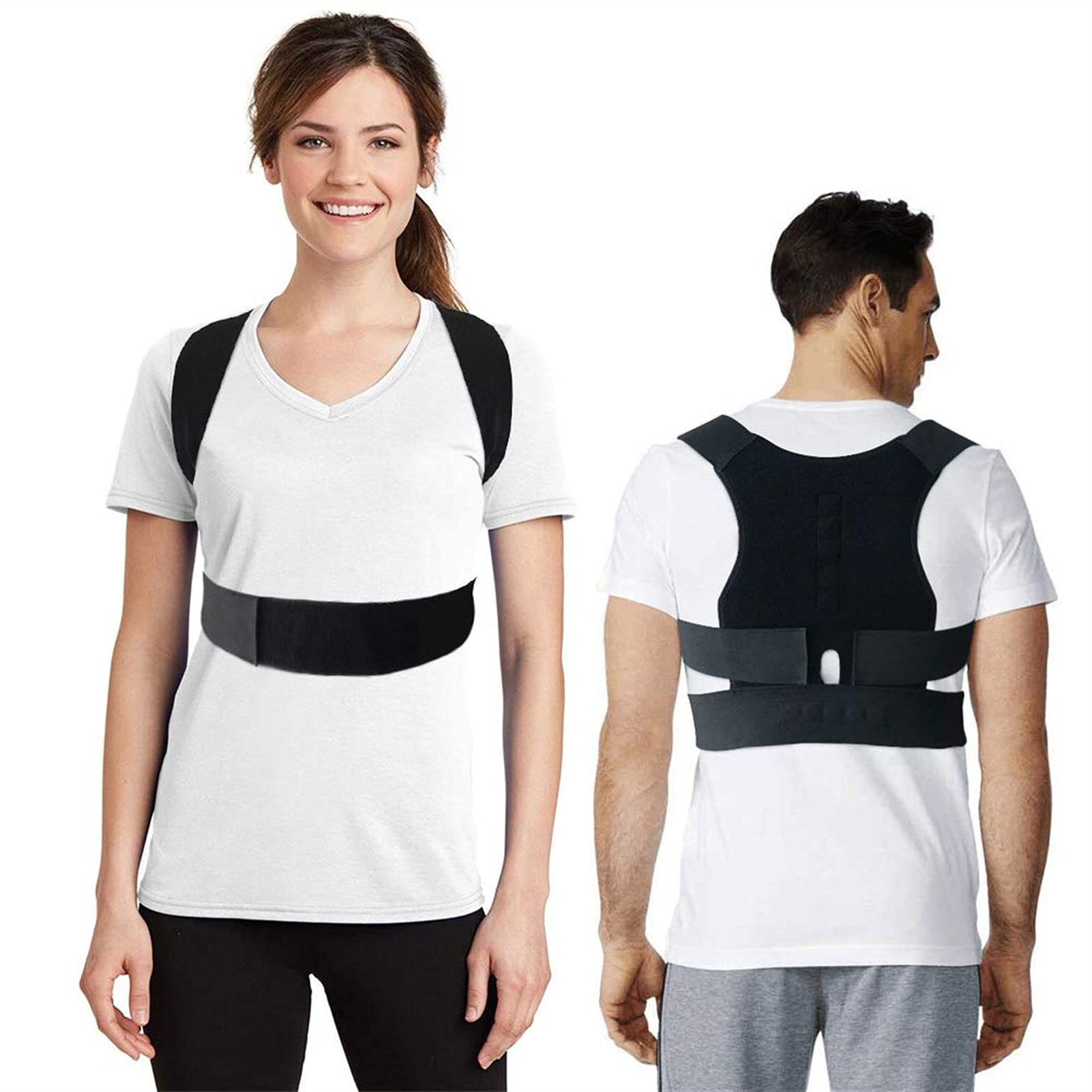 Corrector de Espalda para Faja Lumbar, cinturón de Soporte de Espalda Ajustable, protección de Hombros, corsé para aliviar el Dolor, Comportamiento para Adultos y niños.