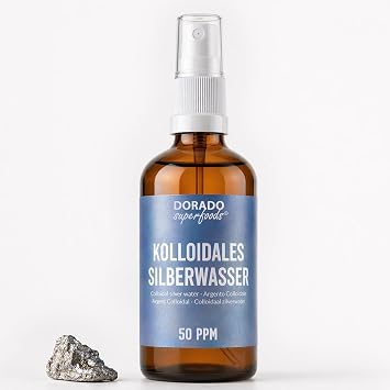 Colloidal Silver Spray 50ppm - 100ml Silver Water Amber Glass Bottle Premium Quality - Dorado Superfoods