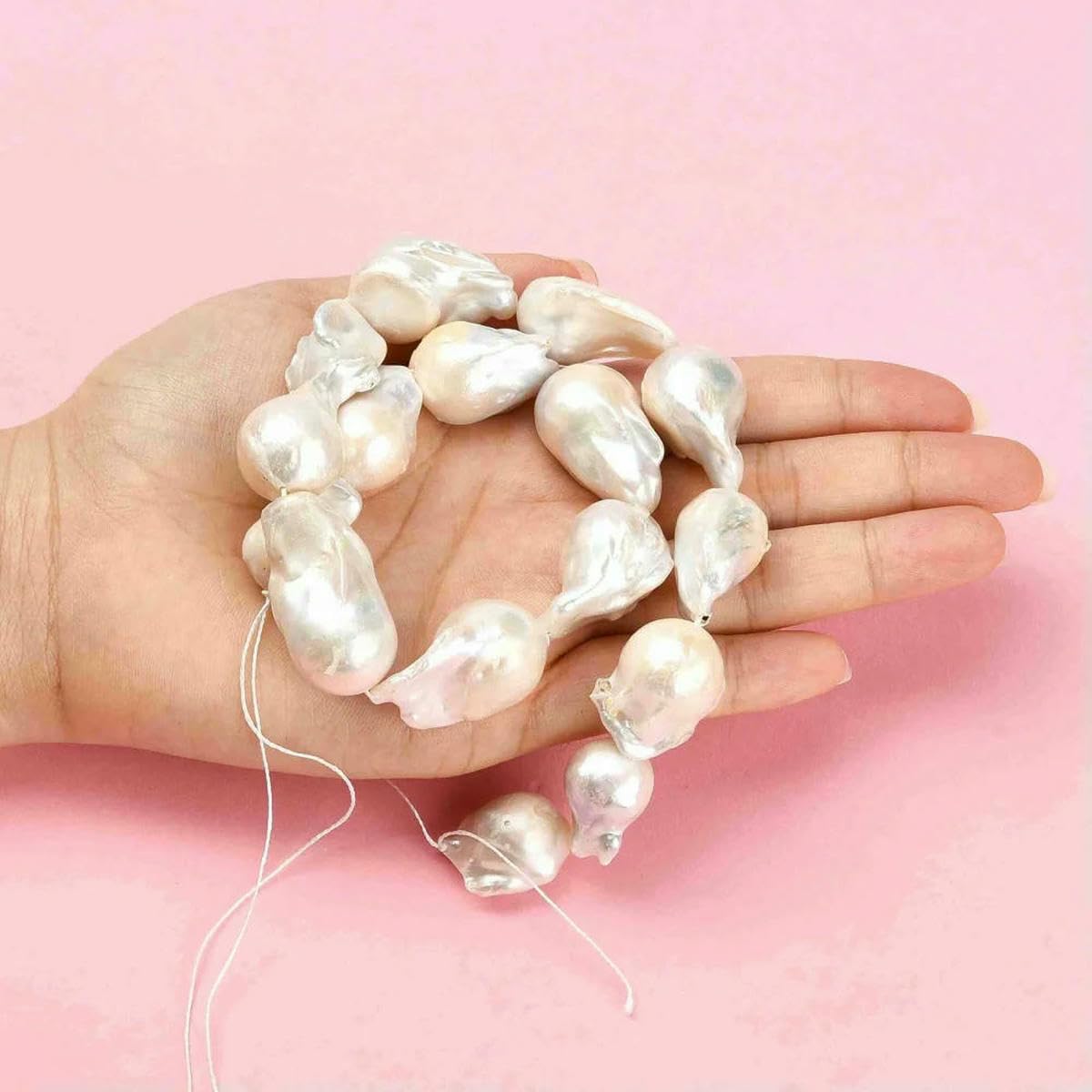 Perles nucléées blanches antiques, 1 brin, pour la fabrication de bijoux, bracelets, colliers, accessoires artisanaux, décoration-D
