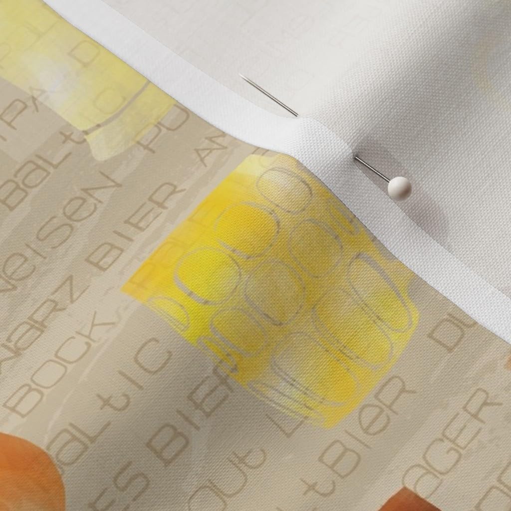 Spoonflower Fabric - Beer Glasses Autumn Fall Man Printed on Petal Signature Cotton Fabric by The Yard - Sewing Quilting Apparel Crafts Decor