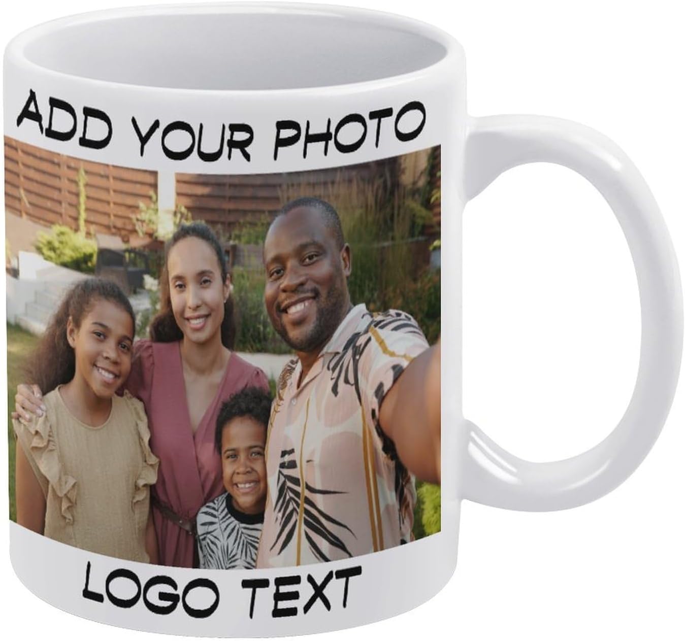 Custom Mug with Photo Logo Text Personalised Coffee Mug 11Oz Double Side Customised Present for Christmas Day White