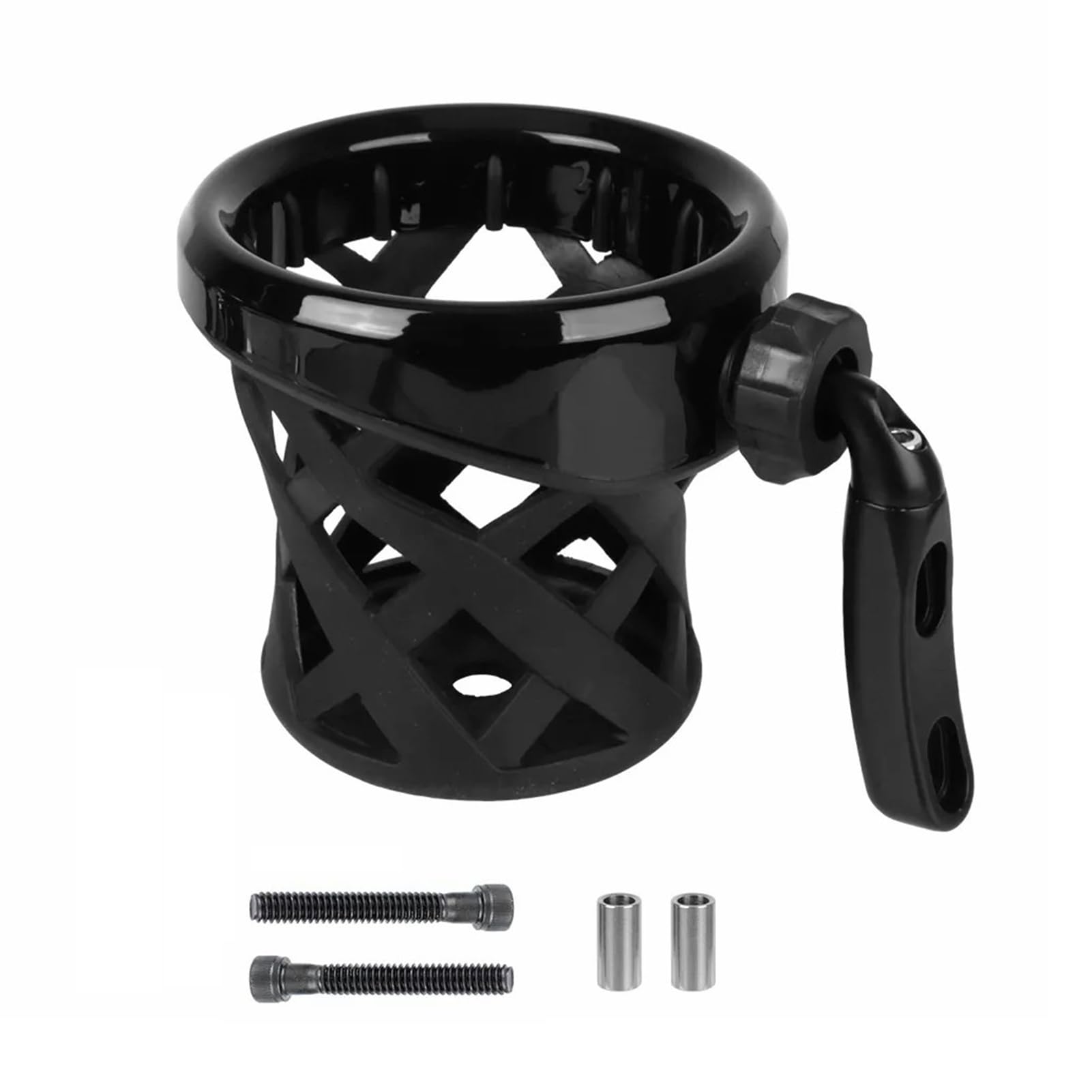 GYMARK Motorcycle Cup Holder Handlebar Cup Holder Drink Cup Holder for Harley Dyna Sportster XL 883 1200 Softail Fat Boy Touring Road King Electra Street Tour Glide (Black)