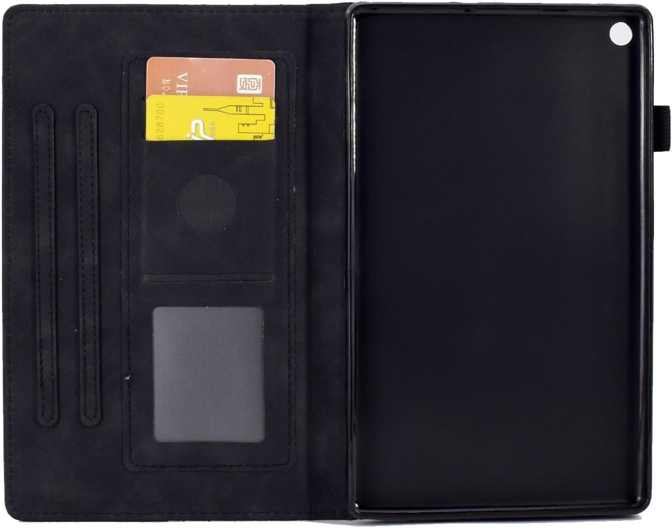 Generic Compatible with Kindle Fire HD 8 Case (7th/8th Generation, 2016/2017/2018 Release) Tablet Case Drop-Proof Protective Tablet Case with Card Slot/Auto Sleep Wake (Black)