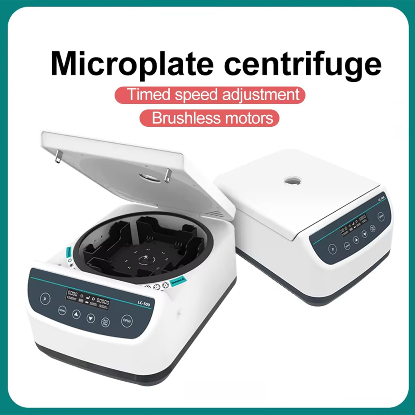 Centrifugeuse de laboratoire de table avec minuterie, protection contre l'ouverture du couvercle, protection contre les chocs, plage de vitesse 500-4000 tr/min,LC500-6