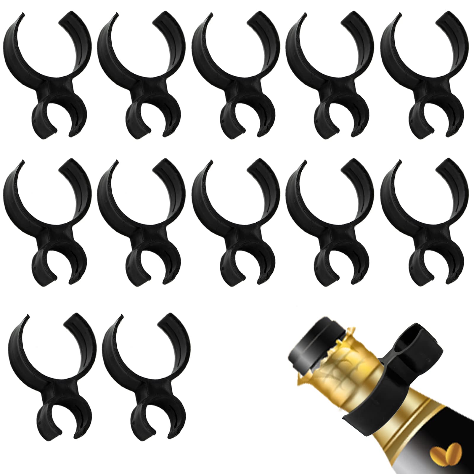 LAMXD 12 PCS Champagne Bottle Sparklers Clips, Champagne Bottle Extender Clips Sparklers,Champagne Sparkler Holders Clips for Candel Kitchen Outdoor Party Supplies