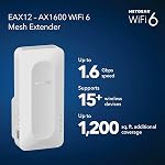 NETGEAR WiFi 6 Mesh Range Extender (EAX12) - Add up to 1,200 sq. ft. and 15+ Devices with AX1600 Dual-Band Wireless Signal Booster & Repeater (up to 1.6Gbps Speed), WPA3 Security, Smart Roaming