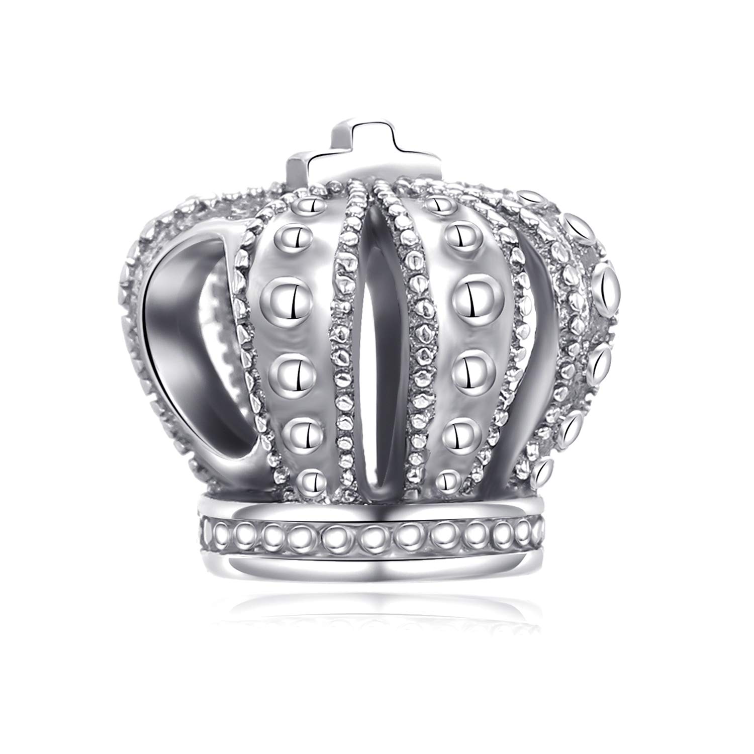 FantasticharmNoble Royal Crown Charm 925 Sterling Silver Bead for European Compatible Bracelet Jewelry
