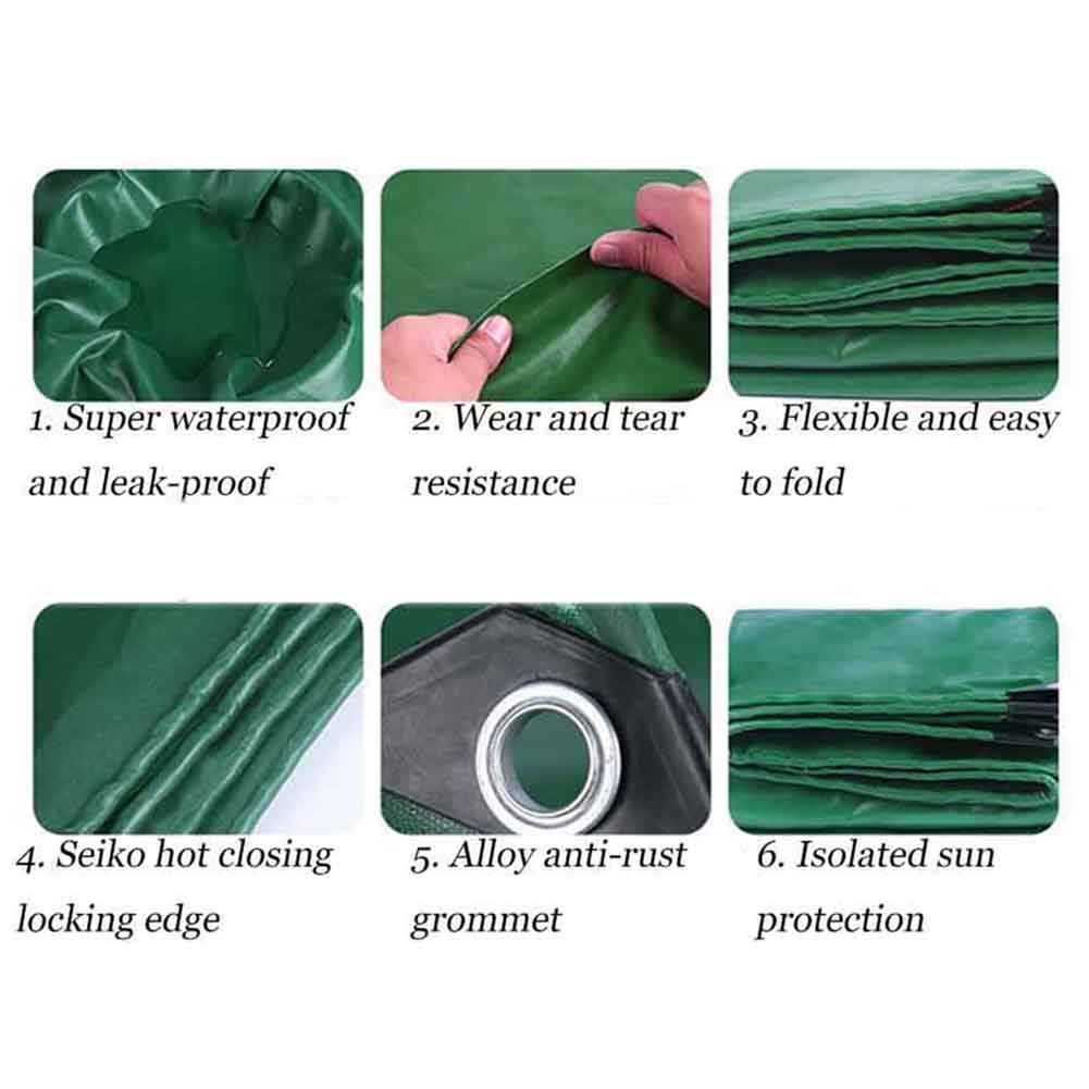 Bâche Robuste 100% imperméable et résistante aux intempéries, Poids 450 g + 20 g/m², Chaque carré épais pour Pare-Soleil extérieur