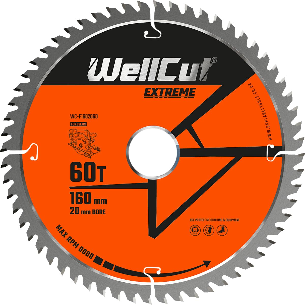 WellCut TCT Lot de 10 lames de scie 160 mm x 60 dents x 20 mm pour Festool
