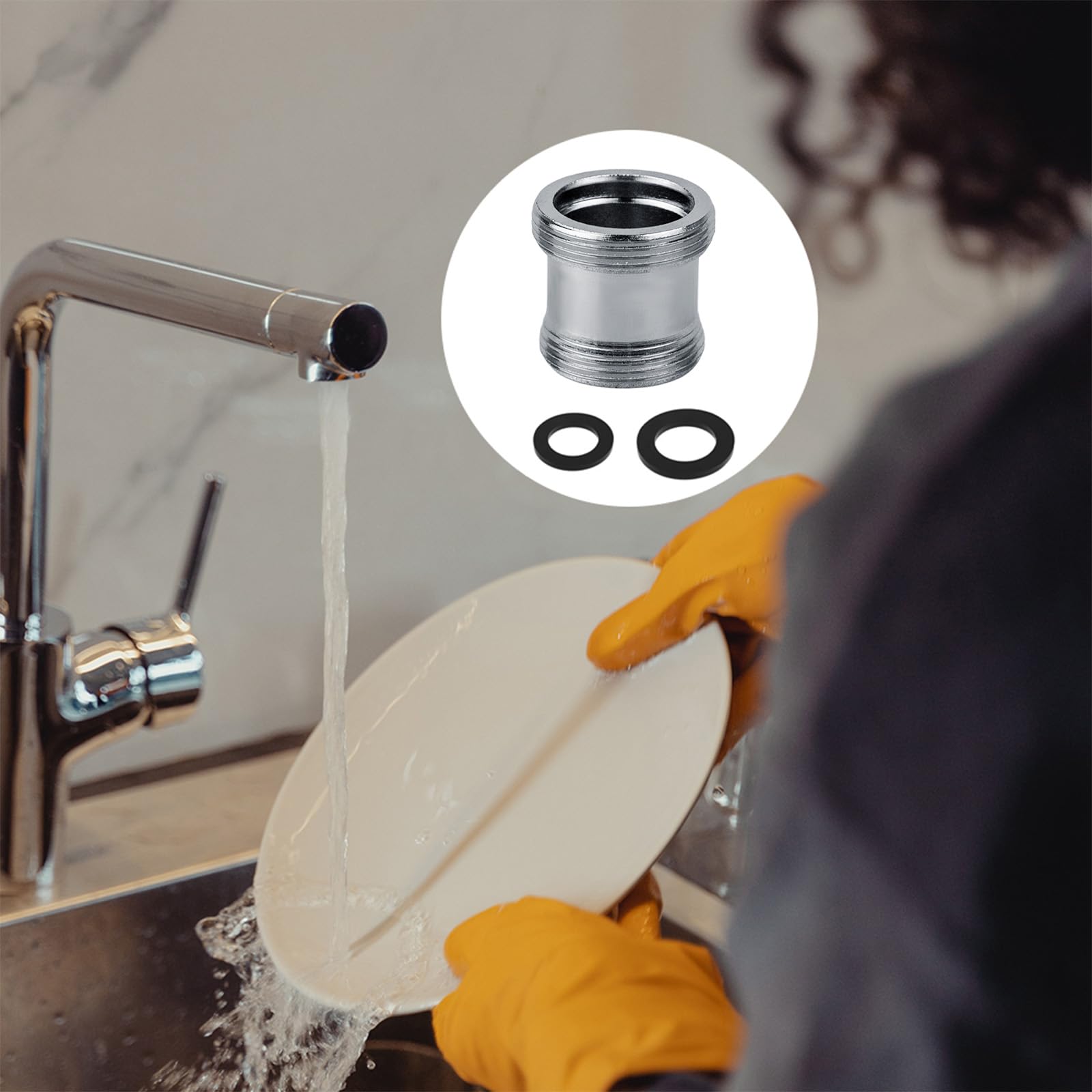 Zestaw 2 adapterów M18 na M22 – adapter gwintowany do gwintu zewnętrznego, idealny do perlatorów i umywalek
