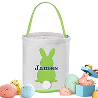 Vista 21 de Cestas de Pascua personalizadas para niños, canasta de conejo de Pascua de Touber para regalos, cestas de caza de huevos de Pascua, regalos