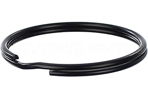 CleverDelights 2 Inch Key Ring Heavy Duty - 10 Pack Dark Black Large Split Rings