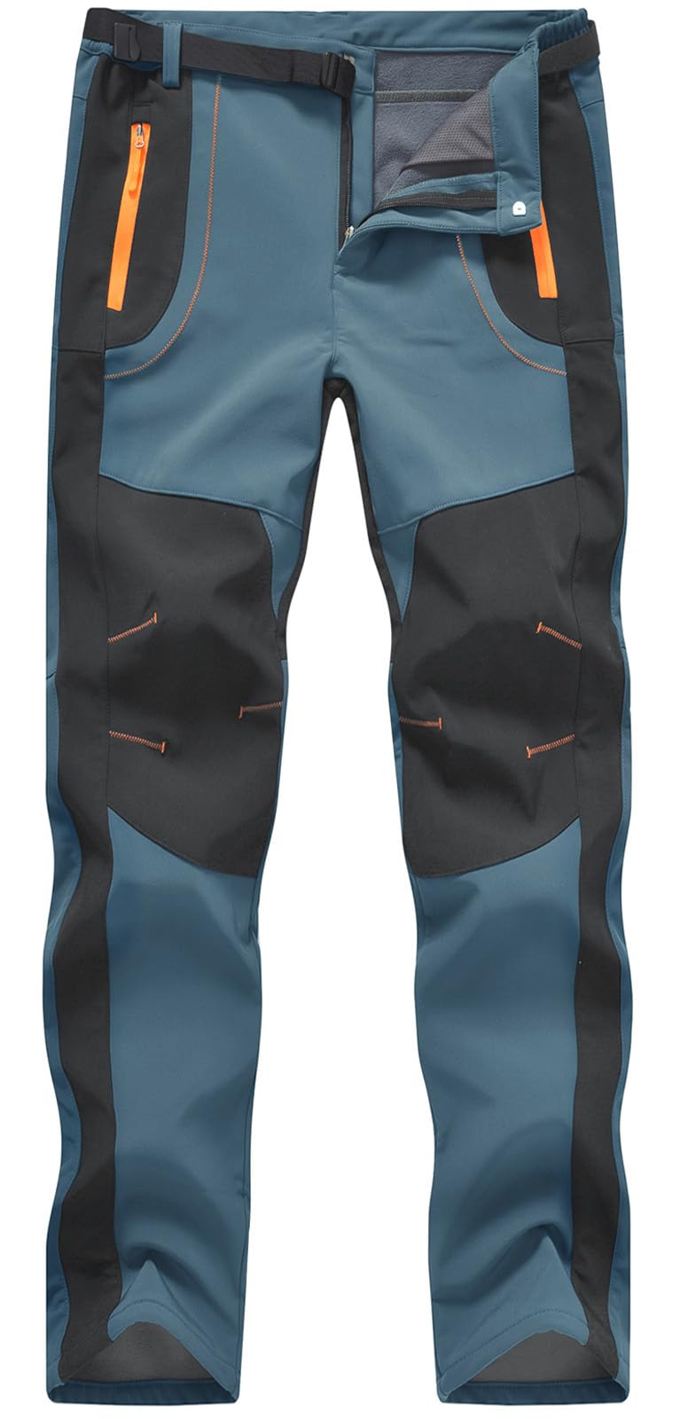 Rdruko Men's Snow Ski Pants Waterproof Insulated Winter Outdoor Snowboard Hiking Fleece Pants with Belt