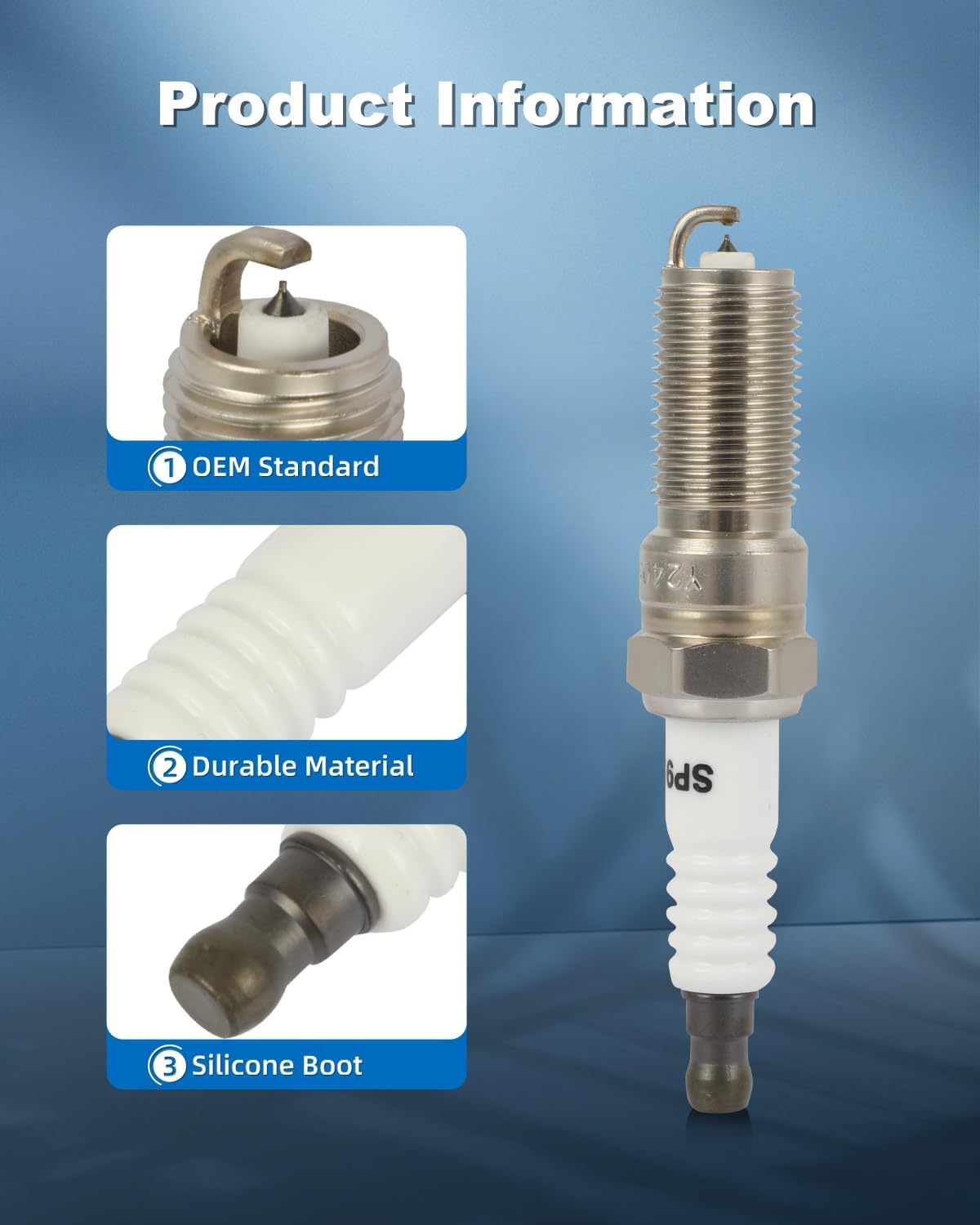 ECCPP Spark Plug Platinum Iridium Fit for 2015-2020 for Ford for Edge 2.7L/V6,2020-2021 for Lincoln for Aviator 3.0L/V6 Replacement for 95927,ILTR6S8 (6 Spark Plugs)