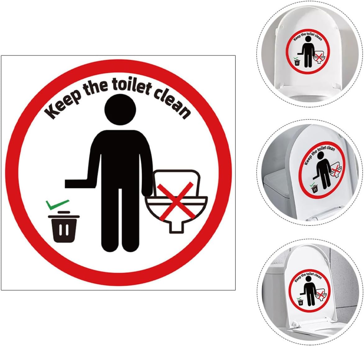 Removable Toilet Sticker and PVC Bathroom Wall Decal Adhesive Toilet Lid Cover Decal for Home Bathroom Decor