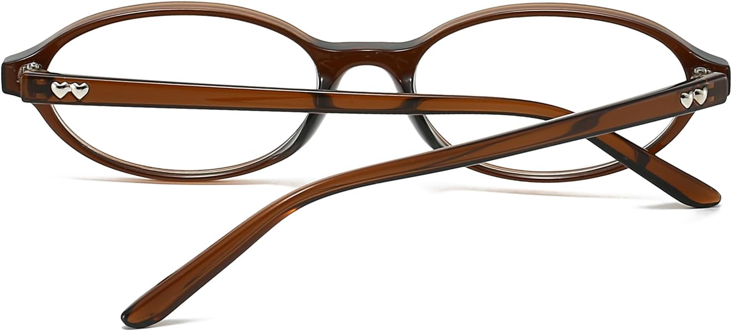 ADE WU Fashion Oval Glasses for Women Cute Retro 90s Thin Lightweight Frame Blue Light Glasses - Image 5
