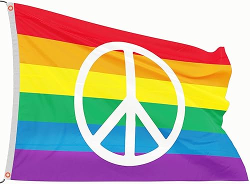 Fly Breeze Flaglink - Bandera de orgullo gay de 3 x 5 pies, bandera creativa de arco iris, colores brillantes y decoloración de fiesta, apoyo de la